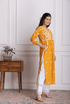 Fizaa Chikankari Kurti for Women With Pocket - Mustard